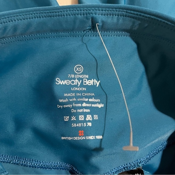 Sweaty Betty 7/8 Length Leggings Teal Blue Size XS SB481578 Activewear Athletic - Picture 7 of 9